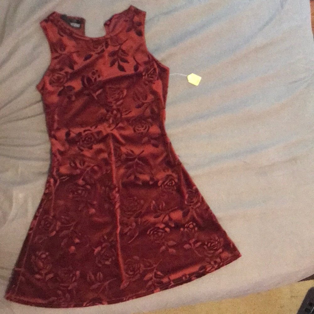 Rose print tank top style dress